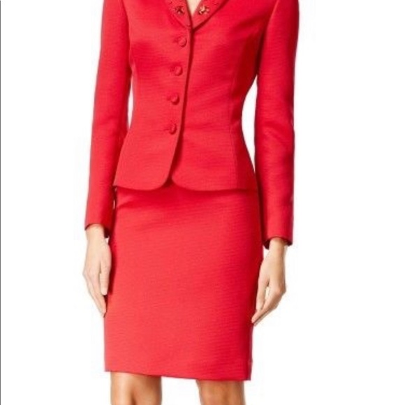 New w/Tags Tahari ASL Petite Beaded Four-Button Skirt Suit Below $280 Retail 8P - Picture 2 of 4